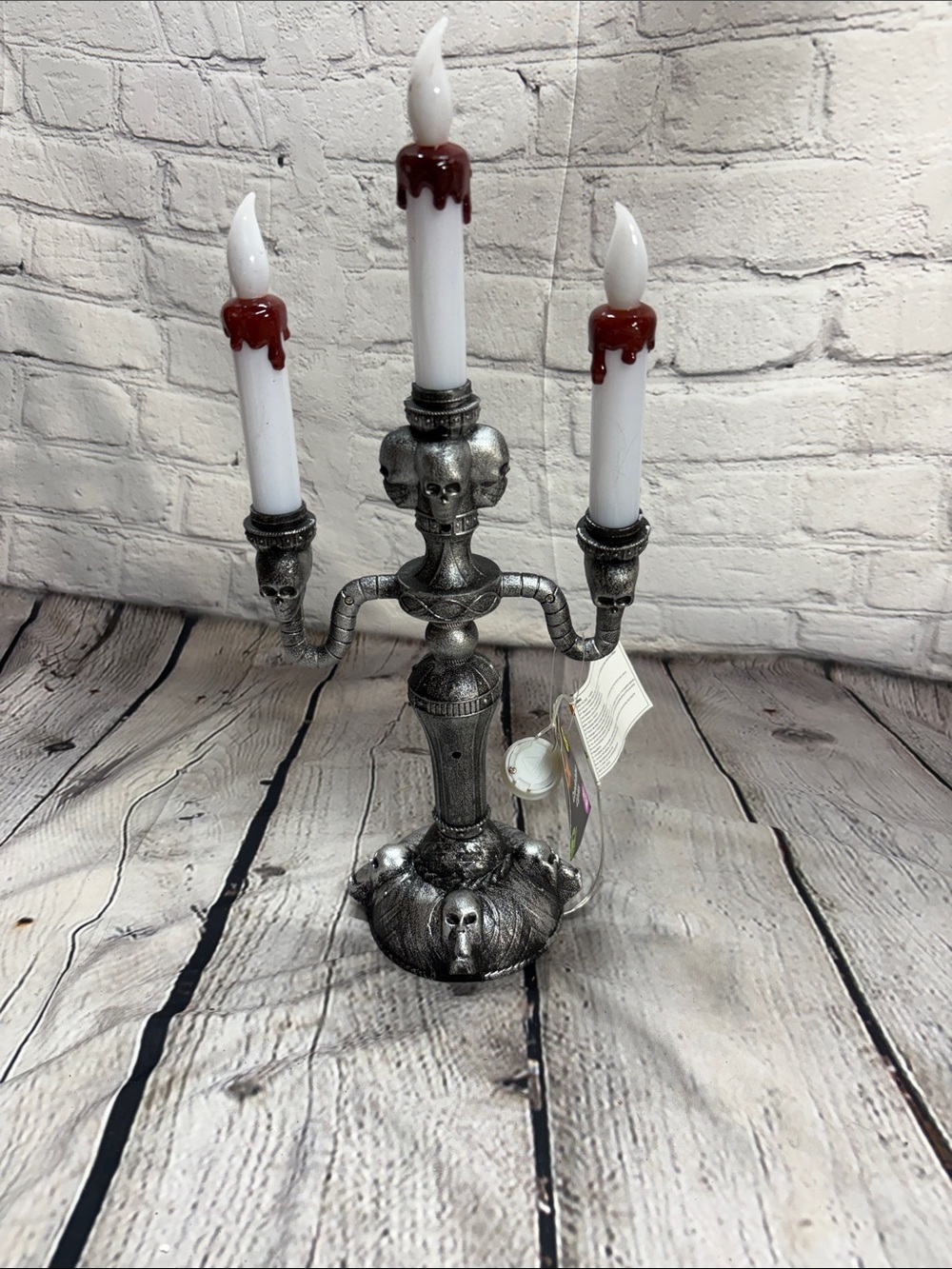 Skull Candelabra Centerpiece in Silver